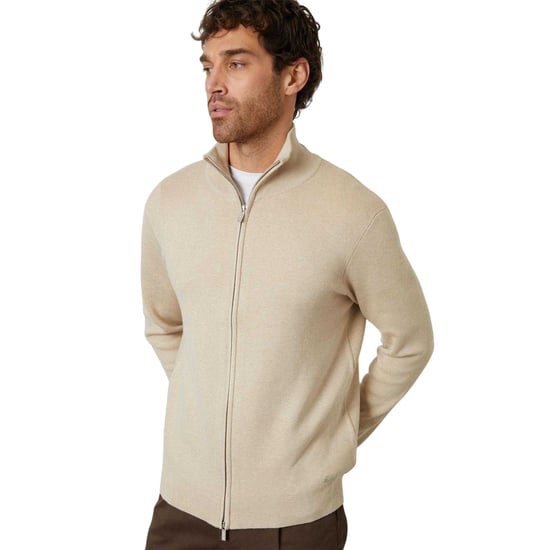 Threadbare - "Wynnstay" Strickjacke für Herren, Durchgehender Reißverschluss, Jerseyware (Hafermilch) - Image 2