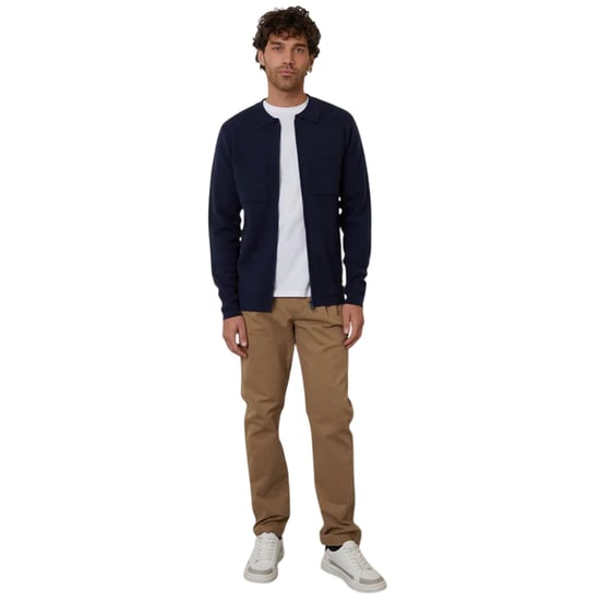 Threadbare - Strickjacke für Herren, Mit vorderem Reißverschluss, Jerseyware (Marine) - Image 1