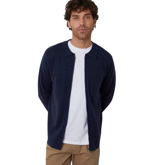 Threadbare - Strickjacke für Herren, Mit vorderem Reißverschluss, Jerseyware (Marine) - Image 2