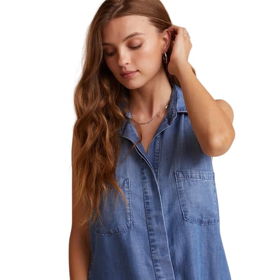 Bella Dahl - Hemd für Damen, Schlitz im Rücken, Denim, Ärmellos (Blau) - Image 3