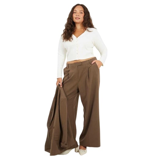 Brave Soul - Kurzes Top für Damen, V-Ausschnitt, Plus, Langärmlig (Cremefarbe) - Image 4