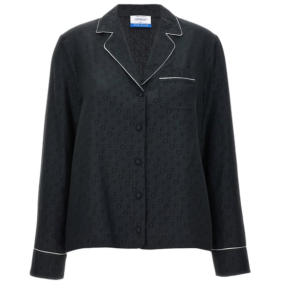 Off White - Hemd für Damen, Reverskragen (Schwarz) - Image 1