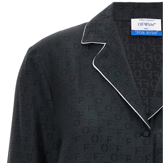 Off White - Hemd für Damen, Reverskragen (Schwarz) - Image 3