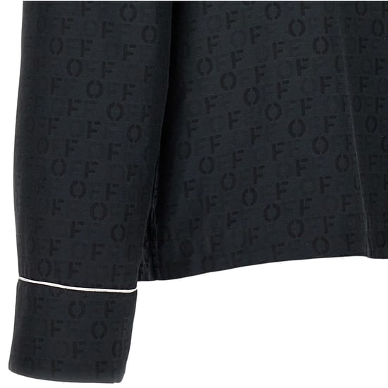 Off White - Hemd für Damen, Reverskragen (Schwarz) - Image 4