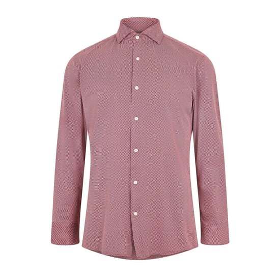 Boss Herren Geometric Oxford Hemd mit Spread-Kragen und langen Ärmeln (Braun) - Image 1