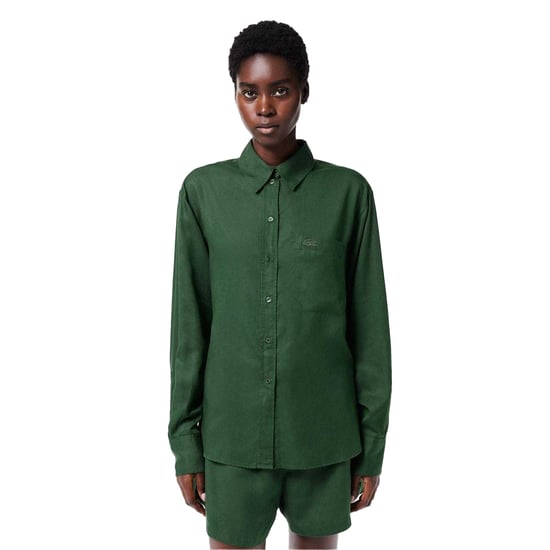Lacoste - Hemd für Damen, Lyocell (Zellulosefaser), Übergroß (Grün) - Image 4
