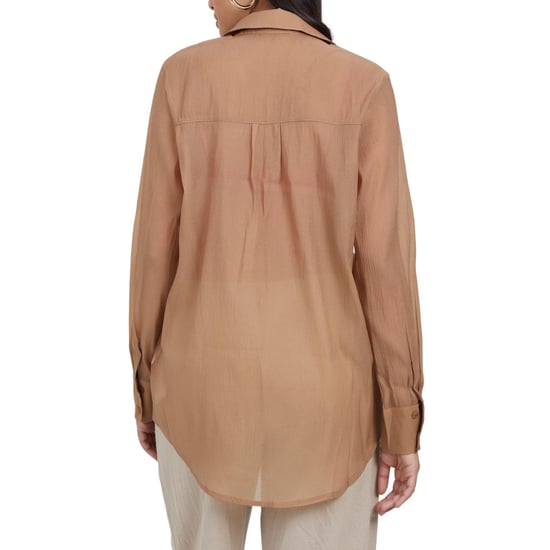 Brave Soul - Hemd für Damen, Mit Kragen, Langärmlig (Beige) - Image 3