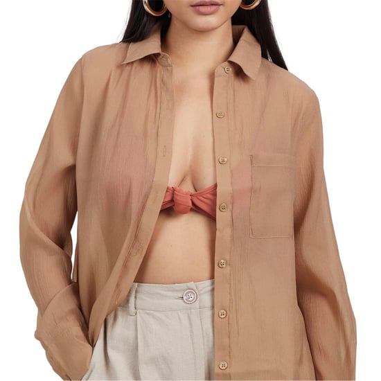 Brave Soul - Hemd für Damen, Mit Kragen, Langärmlig (Beige) - Image 4
