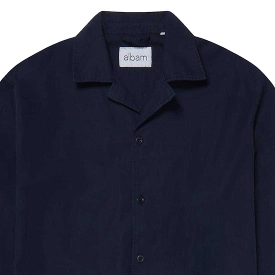 Albam - Hemd für Herren, Revere Kragen, Langärmlig (Dunkel-Marineblau) - Image 3