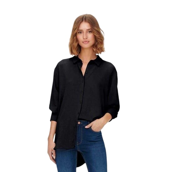 Only - Hemd für Damen, Mit Kragen, 3/4 Ärmel (Schwarz) - Image 1