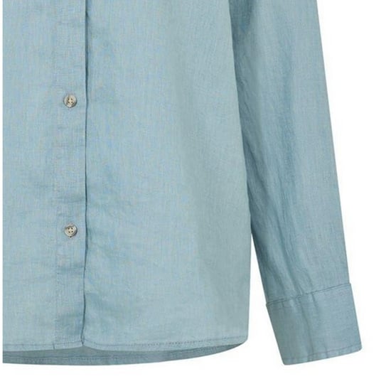 Timberland Langärmliges Damenhemd aus Leinen mit Kragen (Blau) - Image 3