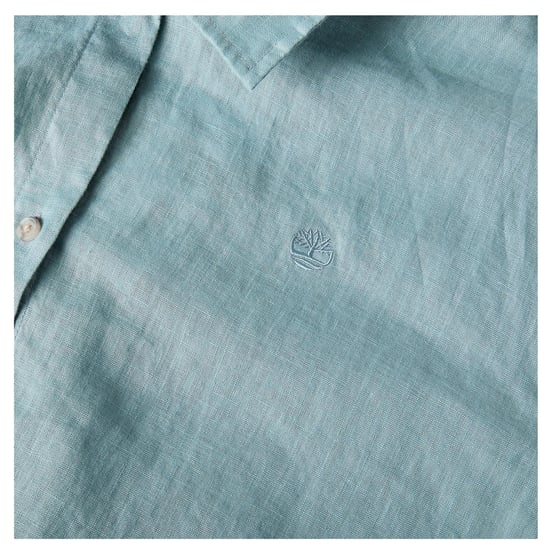 Timberland Langärmliges Damenhemd aus Leinen mit Kragen (Blau) - Image 4