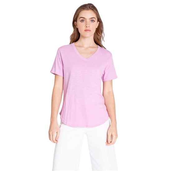 PJ Salvage - T-Shirt für Damen, V-Ausschnitt, Slub, kurzärmlig (Flieder) - Image 4