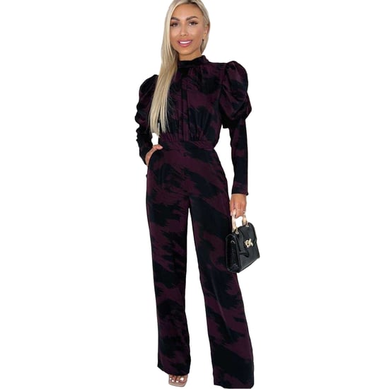 AX Paris - Jumpsuit für Damen, Polyester, Weites Bein, Puffärmel (Weinrot) - Image 2