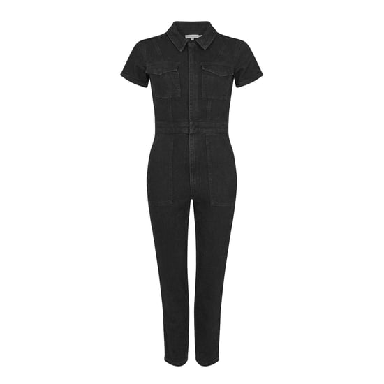 Good American - Jumpsuit für Damen, in der Taille verstellbar, Denim, kurzärmlig (Schwarz) - Image 1