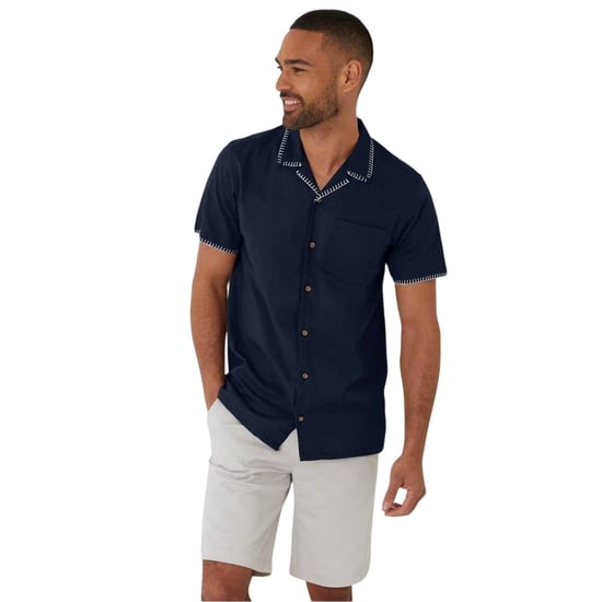 Threadbare - "Burnley" Hemd für Herren, kurzärmlig (Marine) - Image 2