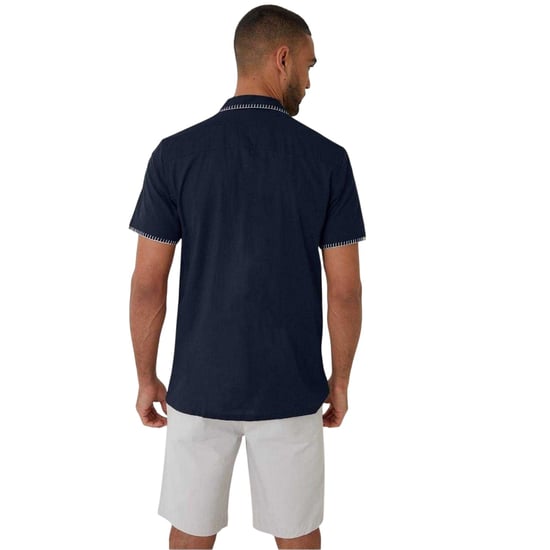 Threadbare - "Burnley" Hemd für Herren, kurzärmlig (Marine) - Image 3