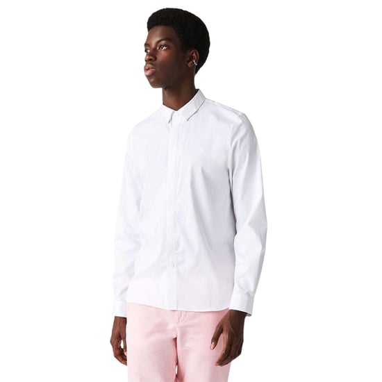 Lacoste - Hemd für Herren, Verdeckte Knopfleiste, Popelin, Schmal (Weiß) - Image 4