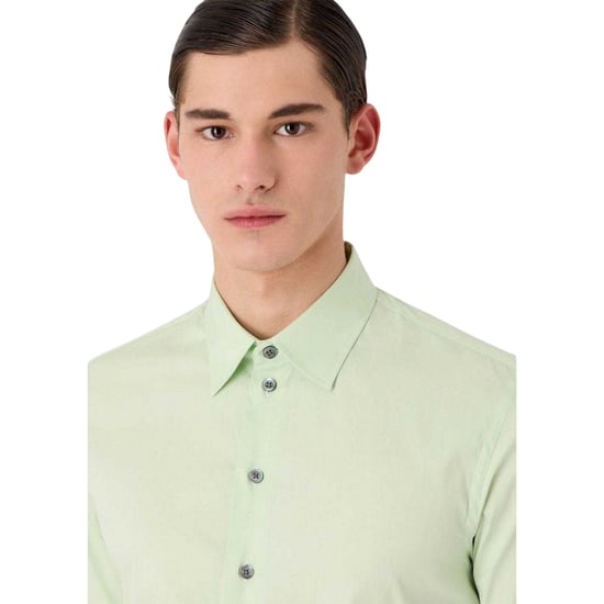 Emporio Armani EA7 - Hemd für Herren, Leinen (Grün) - Image 3