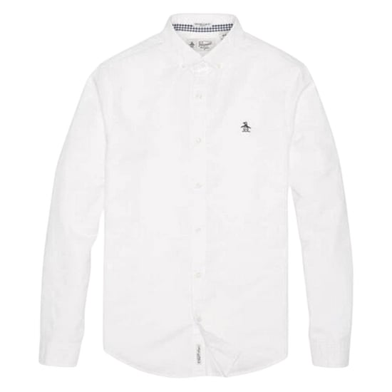 Original Penguin Herren Sticker Pete EcoVero Langarmshirt (Helles Weiß) - Image 1