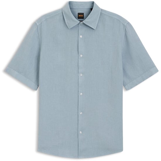 Boss - Hemd für Herren, Leinen, kurzärmlig (Hellblau) - Image 1