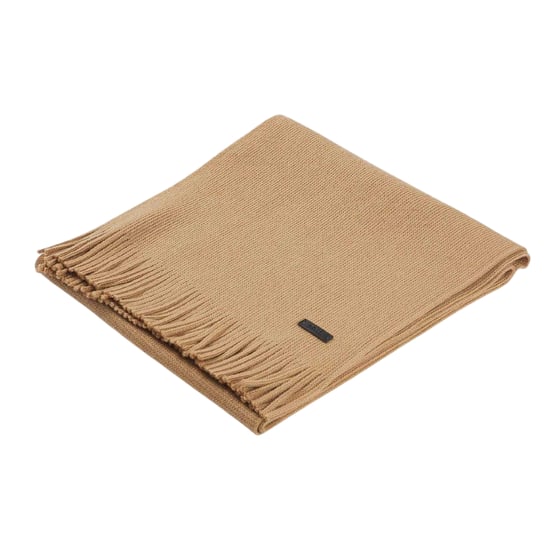 Boss - "Albas" Schal für Herren, Logo, Schurwolle (Beige) - Image 3