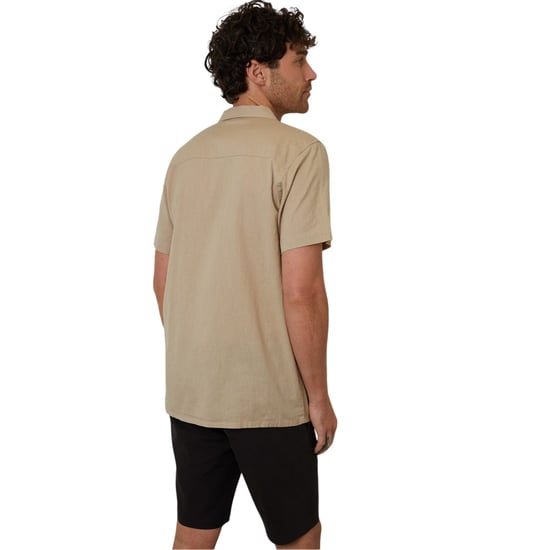 Threadbare - Hemd für Herren, kurzärmlig (Steinfarben) - Image 2