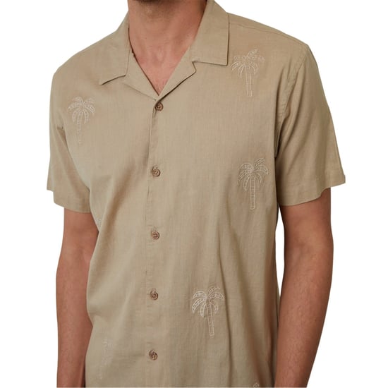 Threadbare - Hemd für Herren, kurzärmlig (Steinfarben) - Image 3