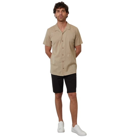 Threadbare - Hemd für Herren, kurzärmlig (Steinfarben) - Image 4