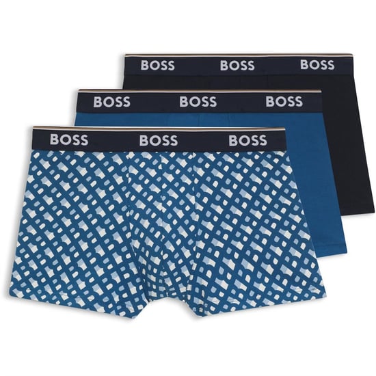 Herren Boss Pack Power Boxershorts in Offenem Blau - Image 1