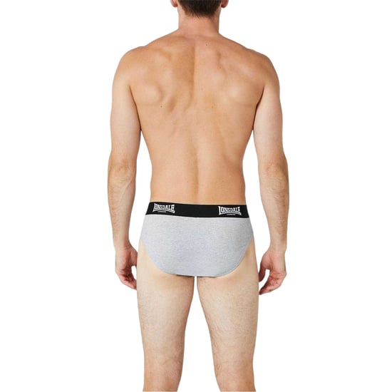 Lonsdale - Slips für Herren, Kontrastfarbener Bund (2er-Pack) (Grau) - Image 2