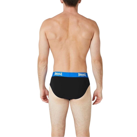 Lonsdale - Slips für Herren, Kontrastfarbener Bund (2er-Pack) (Schwarz/Leuchtendes Blau) - Image 2