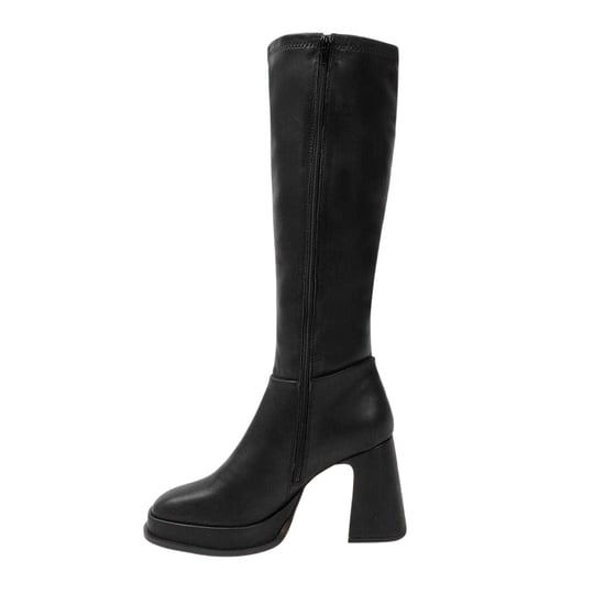 I Saw It First - Retro Kniehohe Stiefel für Damen, Plattform-Absatz (Schwarz) - Image 3