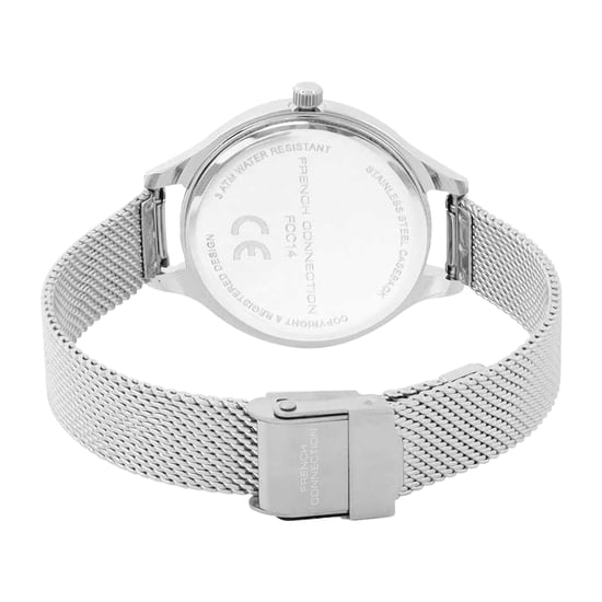French Connection - Analoge Armbanduhr für Damen, Edelstahl (Weiß) - Image 2