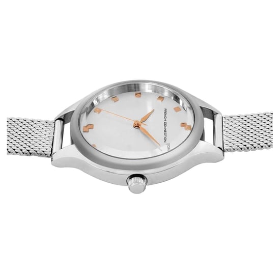 French Connection - Analoge Armbanduhr für Damen, Edelstahl (Weiß) - Image 3