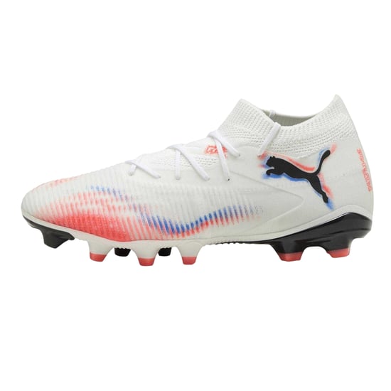 Puma Damen Future 8 Match Snug Fit Kunstrasen-Fußballschuhe (Weiß/Schwarz/Rot) - Image 2