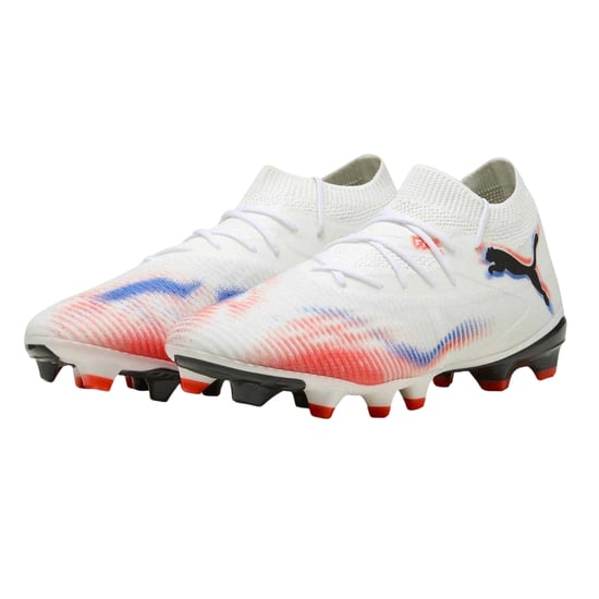 Puma Damen Future 8 Match Snug Fit Kunstrasen-Fußballschuhe (Weiß/Schwarz/Rot) - Image 5