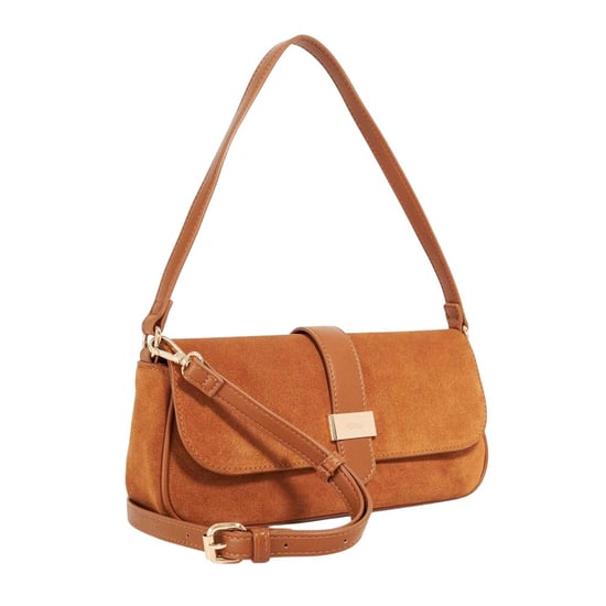 Dune London - "Delsees" Schultertasche, Wildleder (Hellbraun) - Image 3
