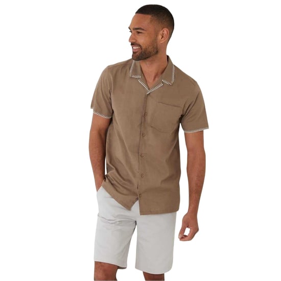 Threadbare - "Burnley" Hemd für Herren, kurzärmlig (Braungrau) - Image 2
