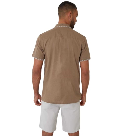 Threadbare - "Burnley" Hemd für Herren, kurzärmlig (Braungrau) - Image 3