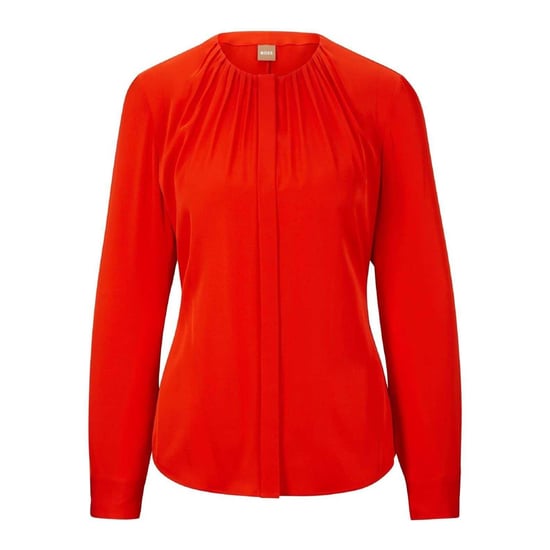 Boss - Bluse für Damen, Seide, Regulär, Langärmlig (Leuchtend Orange) - Image 1