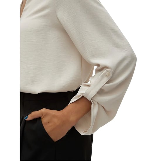 Vero Moda - Bluse für Damen, V-Ausschnitt, Langärmlig (Bimsstein) - Image 4