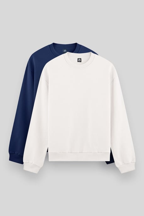 Herren Unifarben Rundhals-Sweatshirt - Image 1