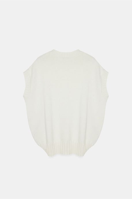 Übergroßer gerippter Strickpullover-Weste - Image 5