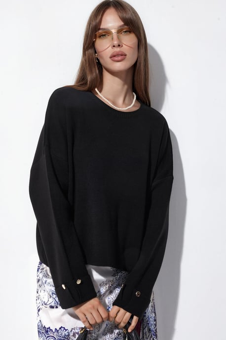 Knopfdetaillierter Strickpullover - Image 1