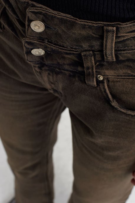 Hochtaillierte gerade Baumwoll-Denim-Jeans - Image 3