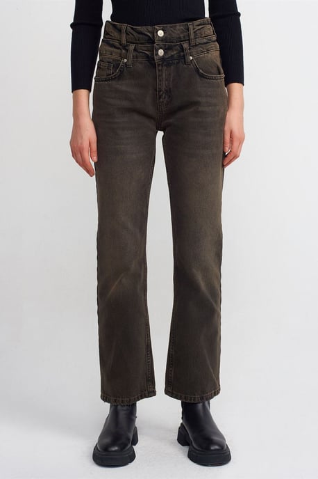 Hochtaillierte gerade Baumwoll-Denim-Jeans - Image 4