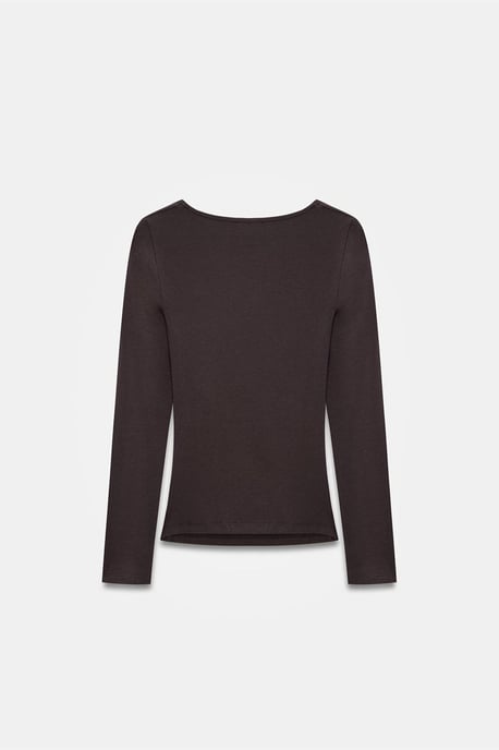 Schmale Passform V-Ausschnitt Strickbluse - Image 6