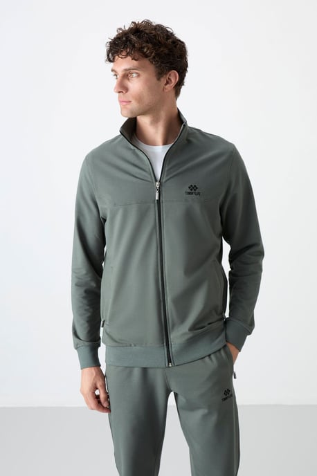 Herren Relaxed Fit Sweatshirt mit Reißverschlusskragen und Hose Set - Image 3