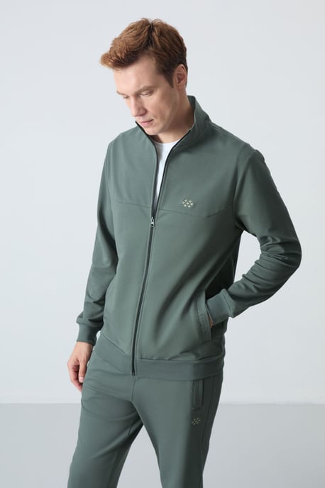 Herren Sweatshirt mit Reißverschlusskragen und Hose Set - Image 3